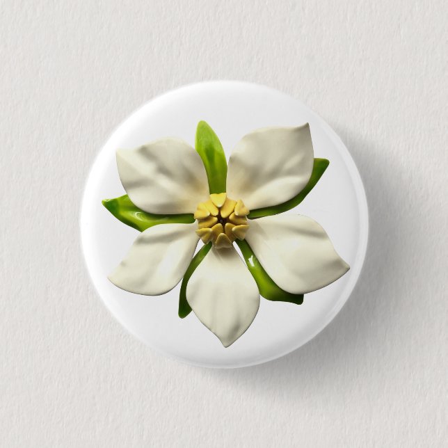 Magnolia Blossom Blume Spring Wedding MCM Button (Vorderseite)