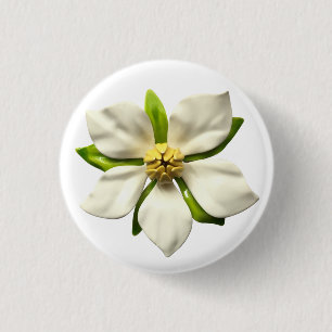 Magnolia Blossom Blume Spring Wedding MCM Button