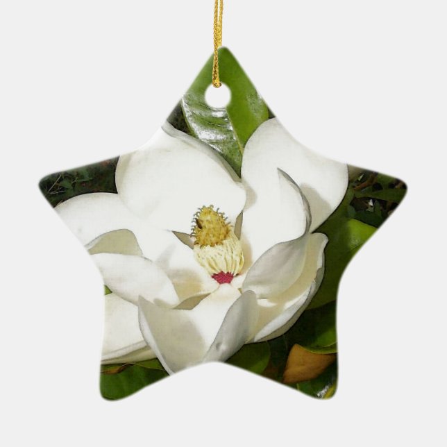 Magnolia Blossom Keramik Ornament (Vorne)