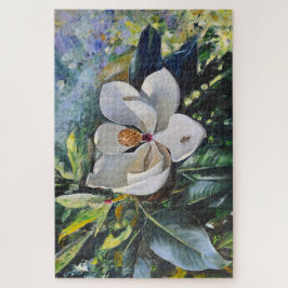Magnolia Blossom Oil Painting of Nature’s Harmony