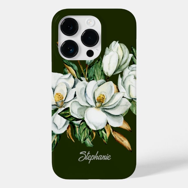 Magnolia Blossom Personalisiert Bridesmaid Case-Mate iPhone 14 Pro Hülle (Rückseite)