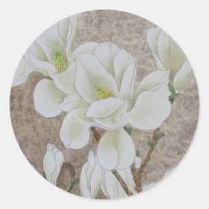 Magnolia Blossom Runder Aufkleber