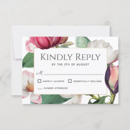 Magnolia Blossoms Elegante Blumenhochzeit RSVP