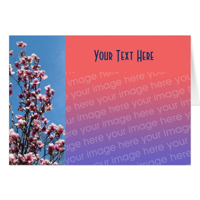 Magnolia Blossoms Floral Carte photo (Devant horizontal)
