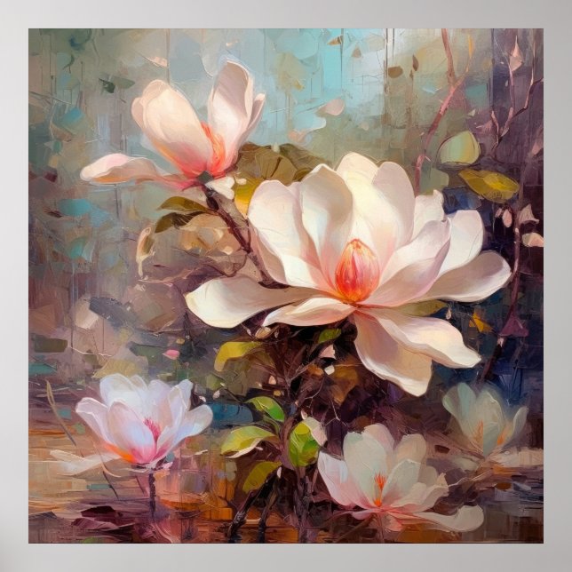 Magnolia Blossoms Kunst und Kultur Poster (Vorne)