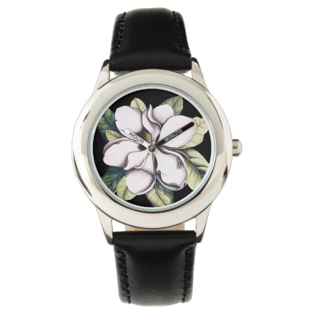 Magnolia-Blume Armbanduhr (Vorderseite)