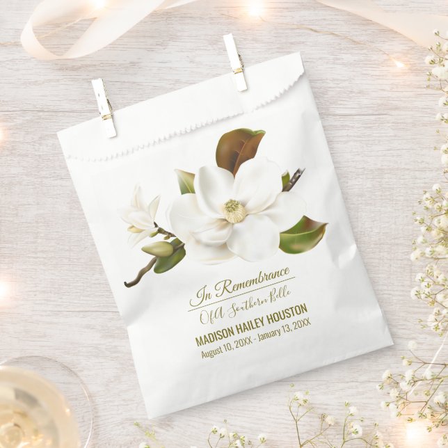 Magnolia Blume Beerdigung Gedenkstätte Geschenktütchen (Ausgeschnitten)