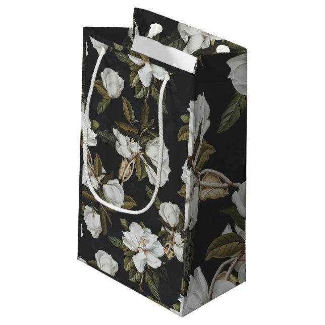Magnolia Blume Geschenktasche Kleine Geschenktüte (Rückseite Schrägansicht)