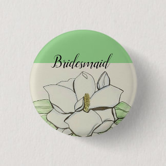 Magnolia Blume Green Bridesmaid Button