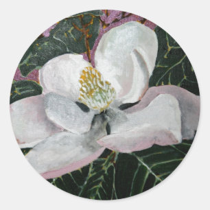 Magnolia Blume Malerei Acrylwand Runder Aufkleber