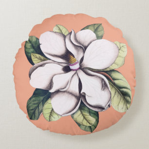 Magnolia-Blume Rundes Kissen