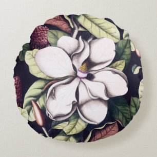 Magnolia-Blume Rundes Kissen