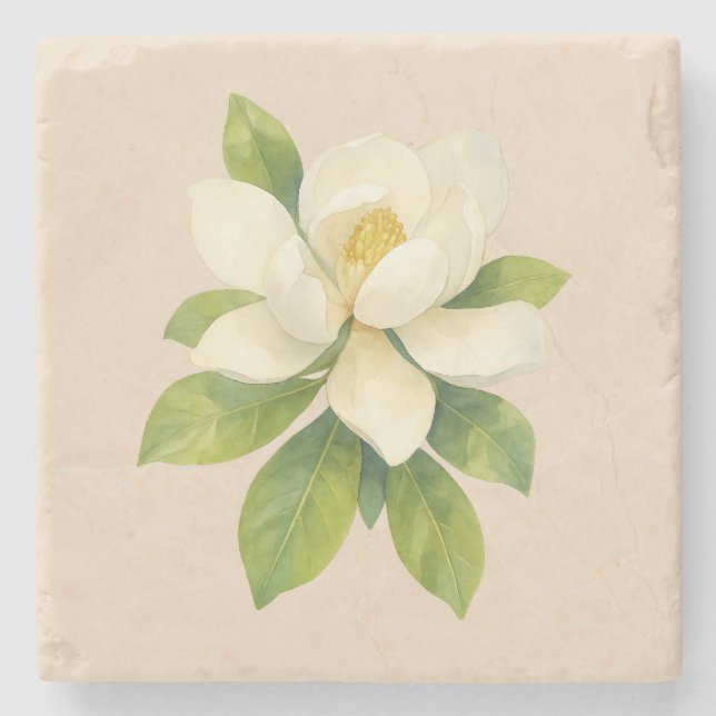 Magnolia-Blume Steinuntersetzer (Vorderseite)