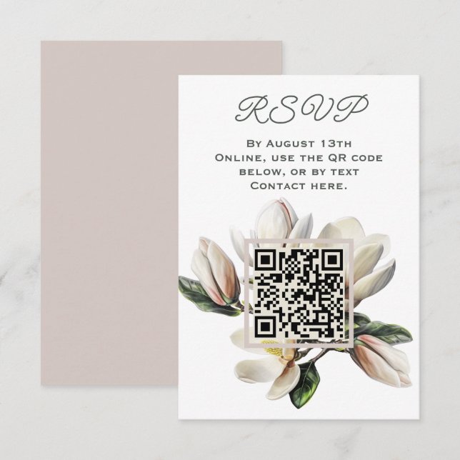 Magnolia-Blume UAWG QR-Code Begleitkarte (Vorne/Hinten)