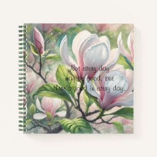 Magnolia-Blume und Zitat Notizbuch