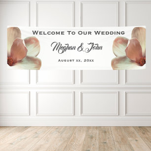 Magnolia Blush - Hochzeitsbanner - 2,5' x 8' Banner