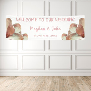 Magnolia Blush - Hochzeitsbanner - 2,5' x 8' Banner