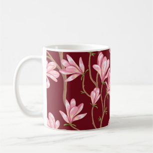 Magnolia Branches: Blühende Vintage Illustration. Kaffeetasse