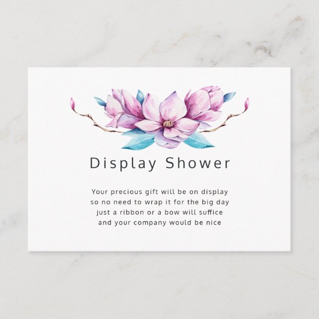 Magnolia Brautparty Display Dusche Begleitkarte (Vorderseite)