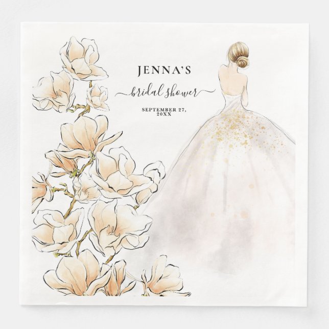 Magnolia Brautparty Paper Dinn Serviette (Vorderseite)