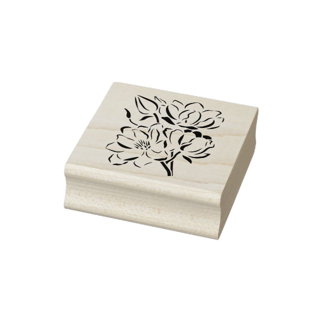 Magnolia - Briefmarke der Holzkunst Gummistempel (Stempel)