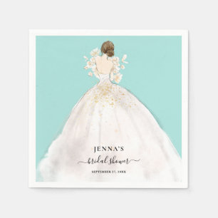 Magnolia Brünett Bride Brautparty Napkins Serviette