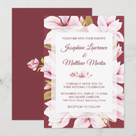 Magnolia Burgund Einladungen zur Hochzeit der Flor