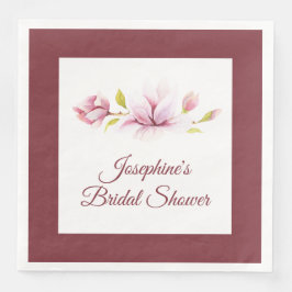 Magnolia Burgundy Brautparty Serviette