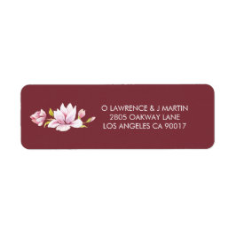 Magnolia Burgundy Floral Watercolor