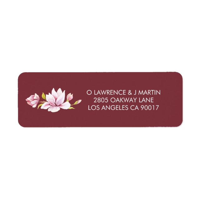 Magnolia Burgundy Floral Watercolor (Vorne)