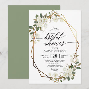 Magnolia cadre géométrique nuptiale invitation à l