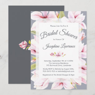 Magnolia Charm Floral Bridal Einladungen