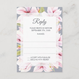 Magnolia Charm Floral Wedding Repair Cards RSVP Karte