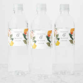 Magnolia Citrus Hochzeitwasser Flaschenetiketten