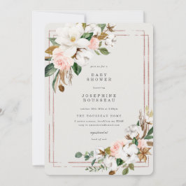 Magnolia Cotton Baby Dusche Einladung