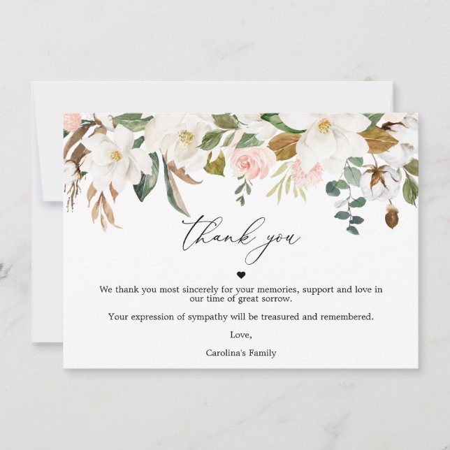 Magnolia Cotton Danke, dass Sie Card Feier des Leb Dankeskarte (Vorderseite)