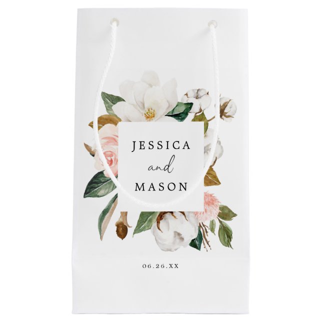 Magnolia Cotton Hotel Wedding Gift Bag Kleine Geschenktüte (Vorderseite)