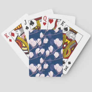 Magnolia Elegance: Frühlingsblut der Marine Spielkarten
