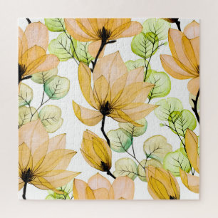Magnolia Eukalyptus: Aquarellfarben - Nahtlose Pri