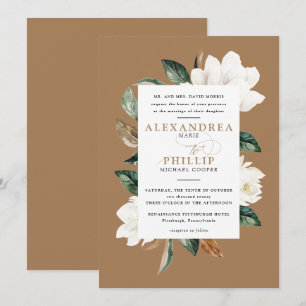 Magnolia Faire-part de mariage   Doré