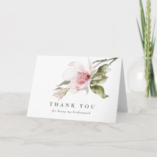 Magnolia Floral Bridesmaid Dankeschön Karte
