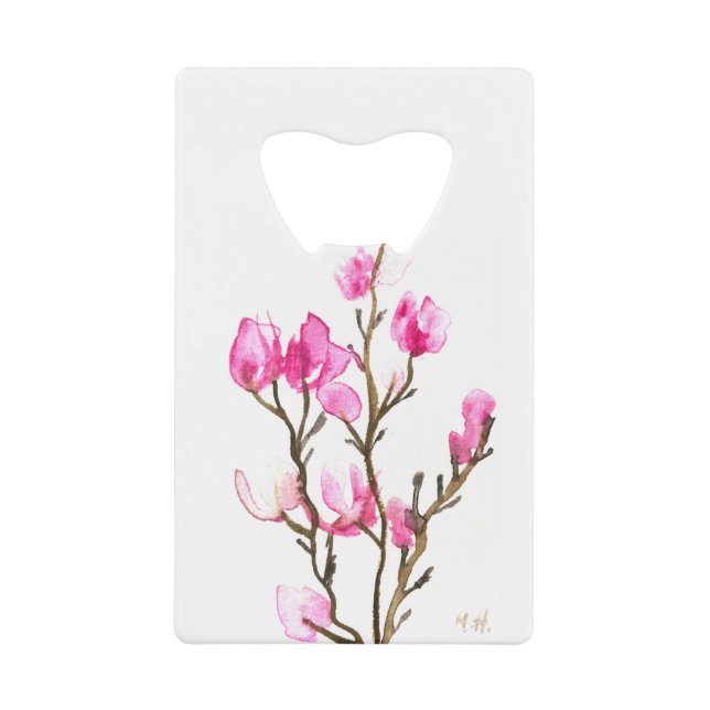 Magnolia Floral Mère Élégant Rose Aquarelle (Devant)