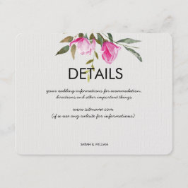 Magnolia Floral Watercolor Hochzeitskarte Begleitkarte