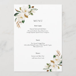 Magnolia Floral Wedding Menu Menükarte