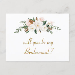 Magnolia floral werden Sie meine Bridesmaid-Karte Einladungspostkarte