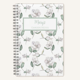 Magnolia Flower Personalized Journal Notebook Notizbuch