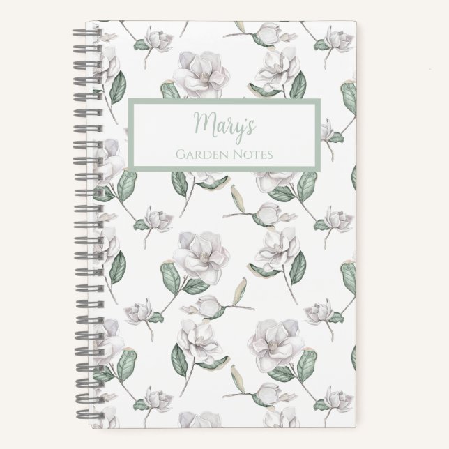 Magnolia Flower Personalized Journal Notebook Notizbuch (Vorderseite)