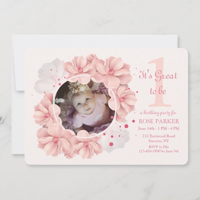 Magnolia Frame Photo Invitation (Devant)