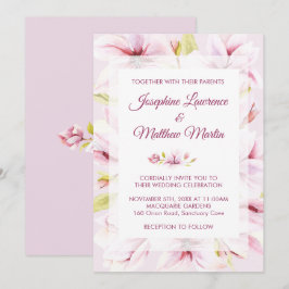 Magnolia Frühlingsflorale Hochzeitseinladungen Einladung