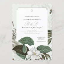 Magnolia Garden Scalloping Edge Wedding Einladung